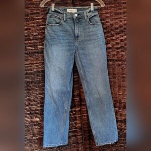 Abercrombie & Fitch The 90s Straight Leg Ultra High Rise Jeans 25 Short 0 S Blue